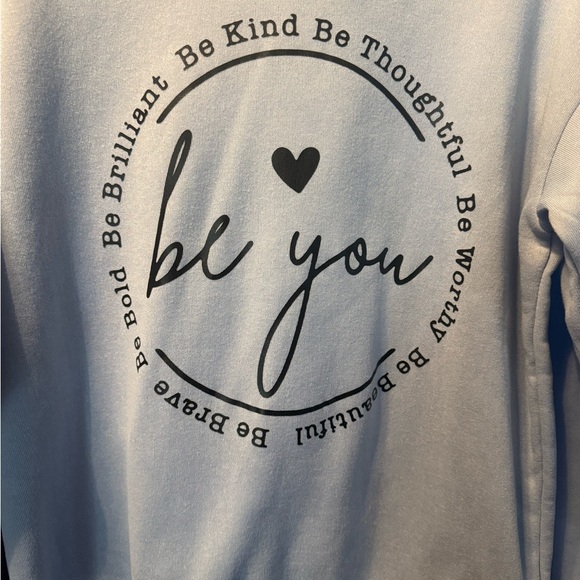 SHEIN Pastel Blue Inspirational Sweatshirt - Picture 2 of 4